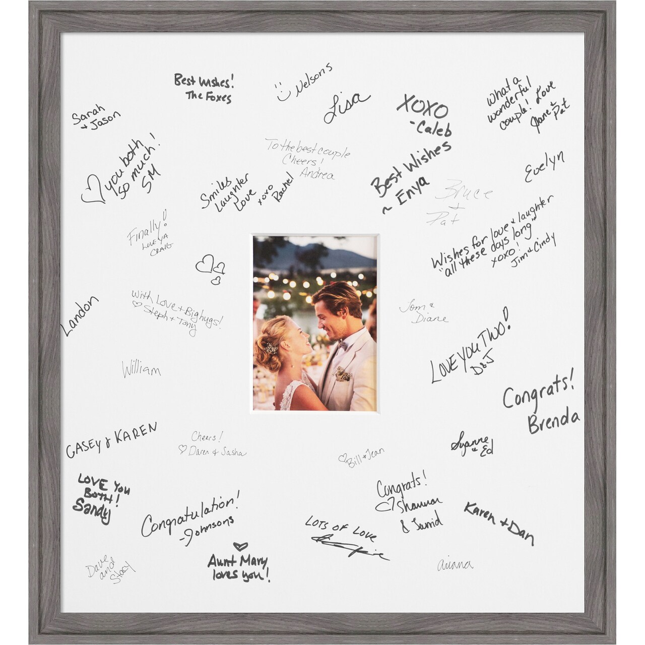 Florence Signature Mat Picture Frame, Photo Frame Wedding Guest Book Alternative, Autograph Picture Mat for Signature Board, Wedding Celebrations Graduations Support Encouragement or Retirement